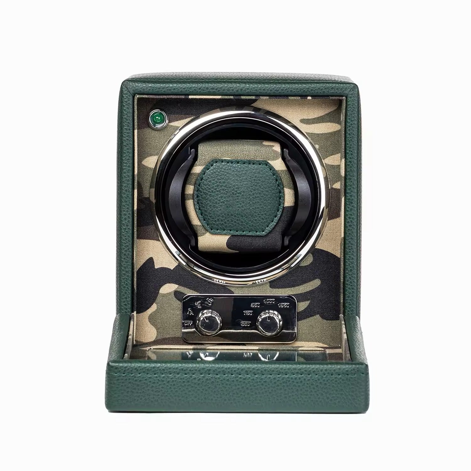 Single Watch Winder for Automatic Watches – Silent Japanese Motor & Premium Leather Finish – Green