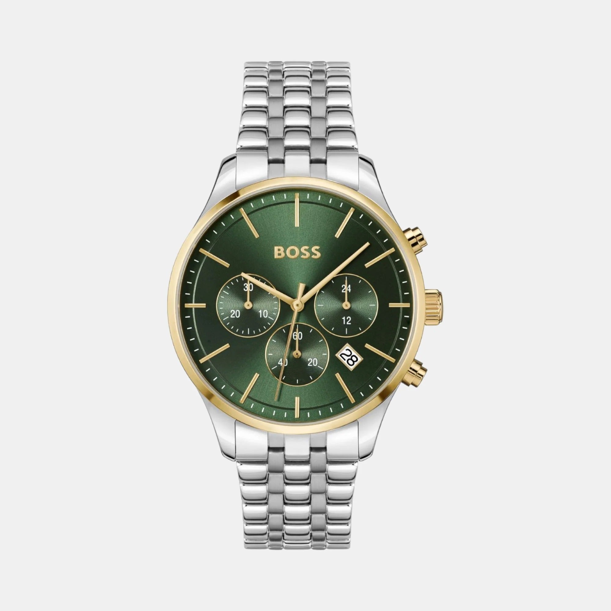 Boss Avery Men's Quartz Green Dial Chronograph Stainless Steel Watch 1514159