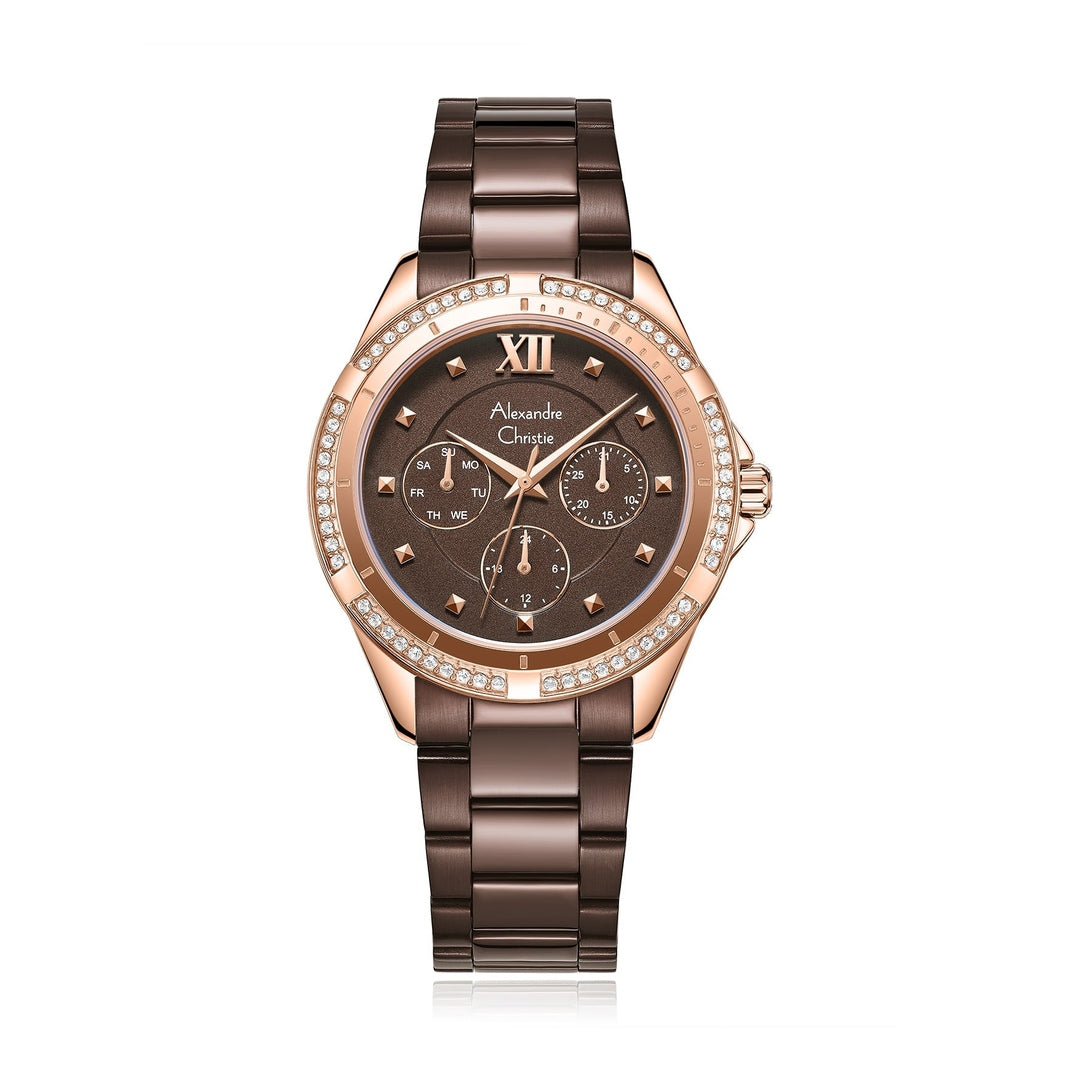 Alexandre Christie,2644BFBROBO, Women , Quartz Dial , 36mm,Brown