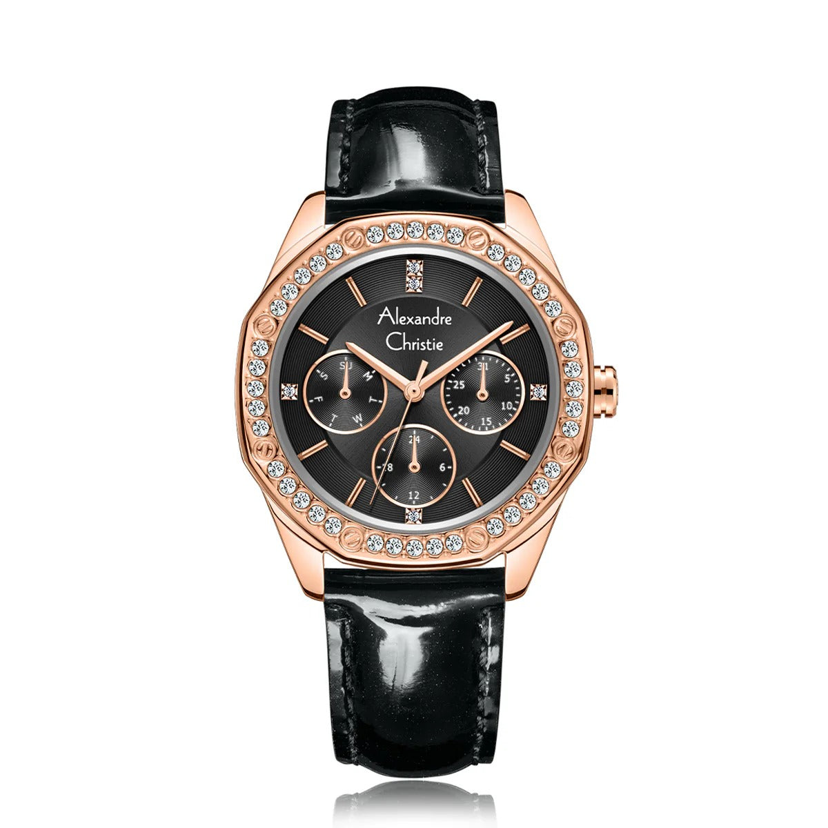 Alexandre Christie,2B17BFLRGBA, Women , Quartz Dial , 34mm,Black