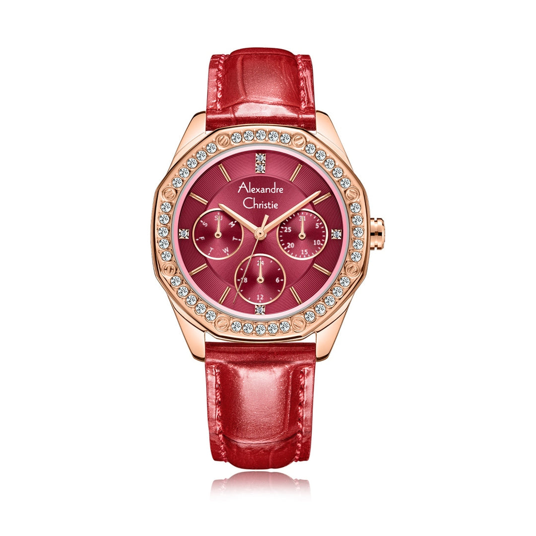 Alexandre Christie,2B17BFLRGRE, Women , Quartz Dial , 34mm,Red
