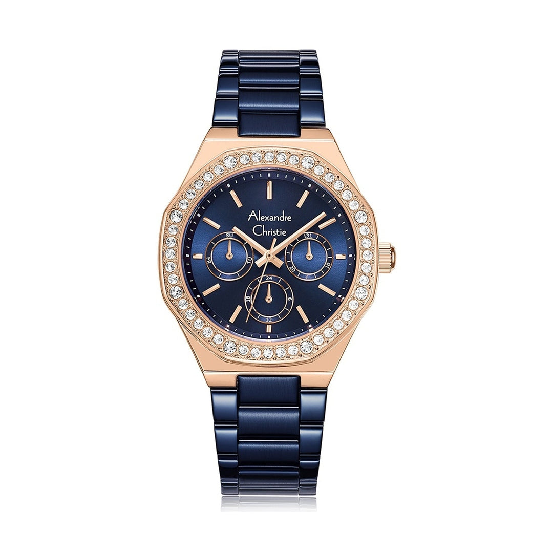 Alexandre Christie,2B58BFBURBU, Women , Quartz Dial , 36mm,Blue