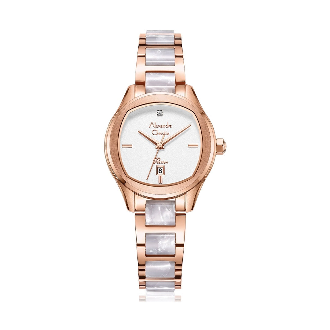Alexandre Christie,2B82LDBRGSL, Women , Quartz Dial , 30mm,White