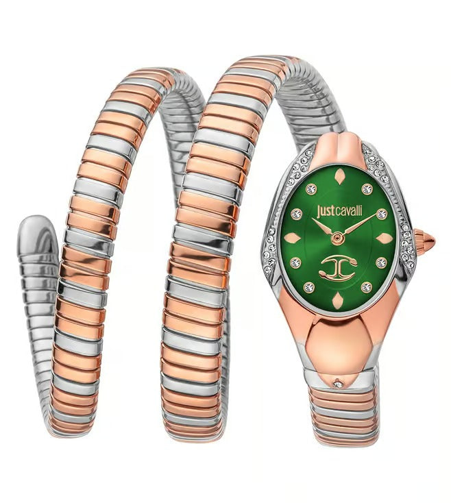 Just Cavalli JC1L185M0085 Women Analog Watch | Rose Gold Stainless Steel Strap | Champagne Dial | Quartz