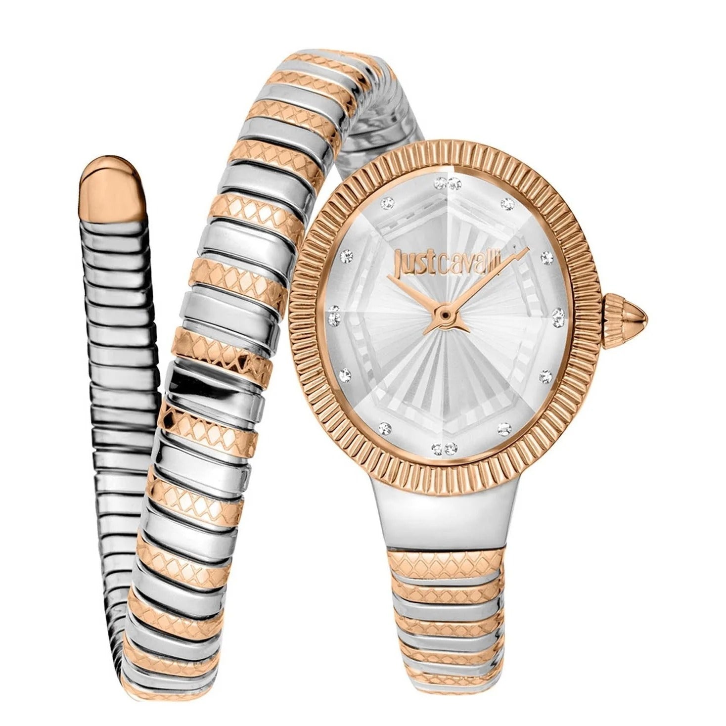 Just Cavalli JC1L268M0065 Women Analog Watch | Gold Stainless Steel Strap | Black Dial | Quartz
