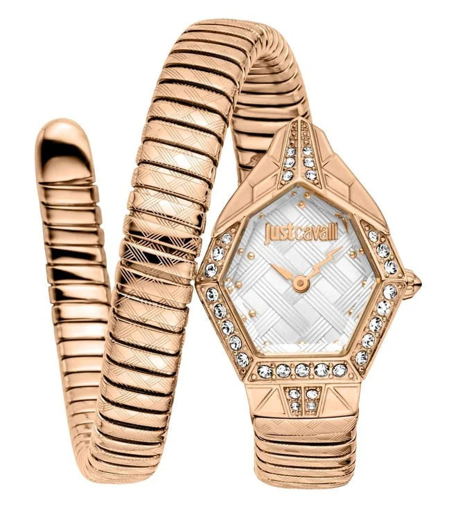 Just Cavalli JC1L303M0045 Women Analog Watch | Gold Stainless Steel Strap | Gold Dial | Quartz