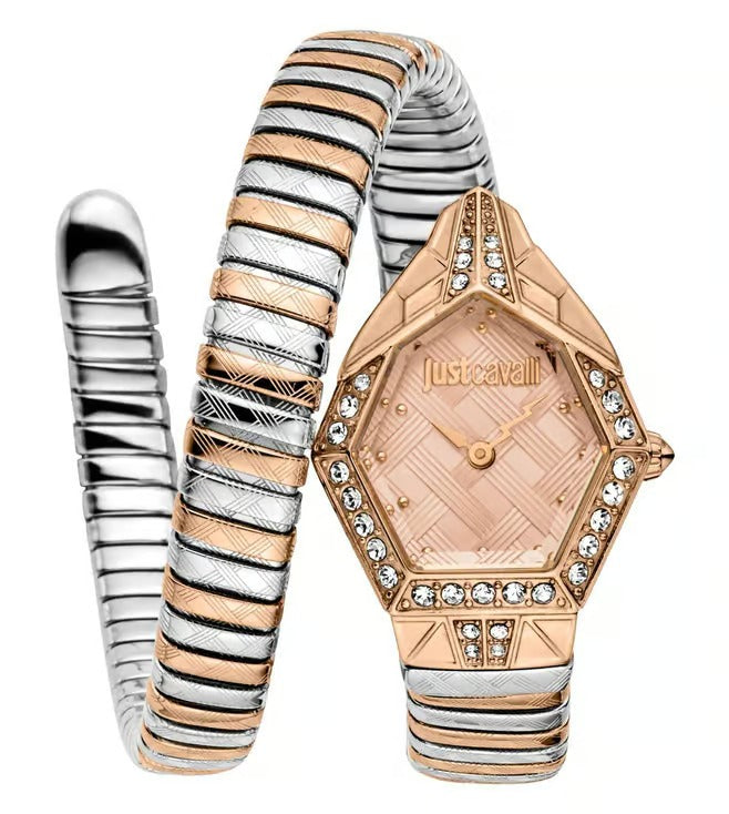 Just Cavalli JC1L303M0065 Women Analog Watch | Gold Stainless Steel Strap | Black Dial | Quartz