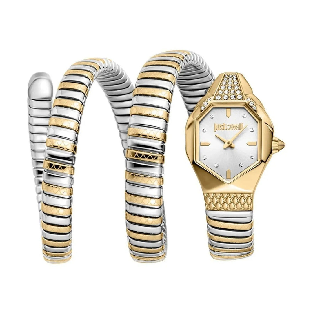 Just Cavalli JC1L370M0055 Women Analog Watch | Gold Stainless Steel Strap | Champagne Dial | Quartz