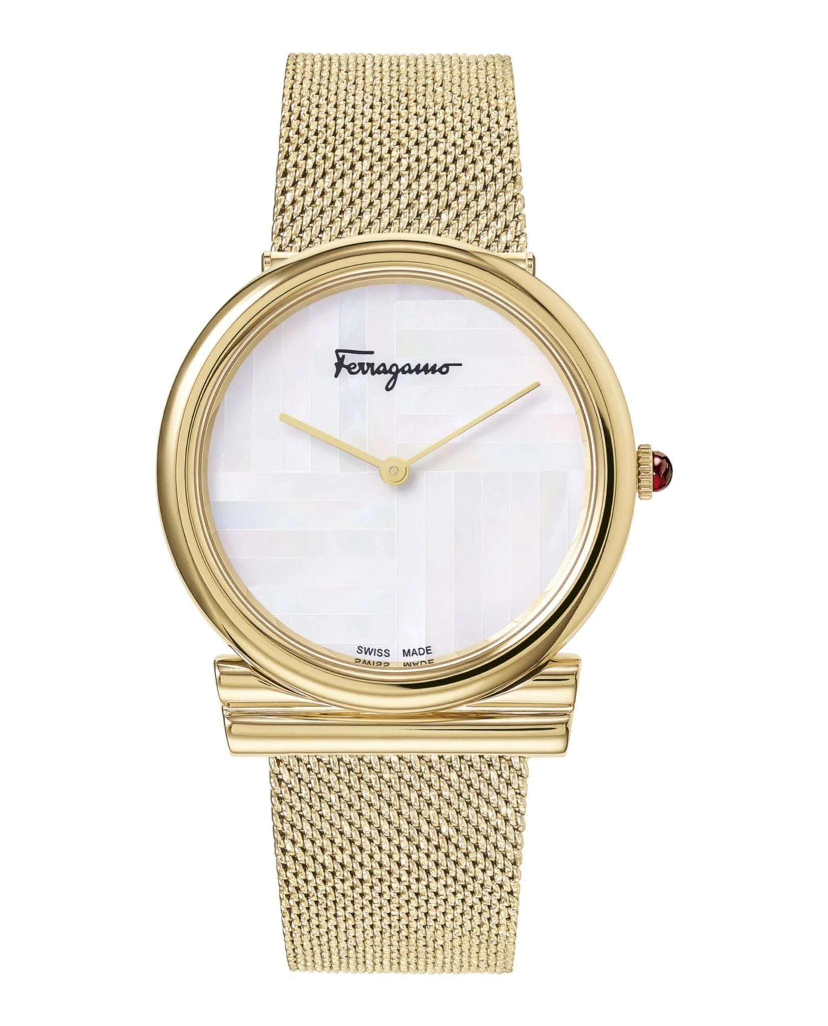 Salvatore Ferragamo Gancini Women's Quartz White Dial Analog Stainless Steel Watch SFIY00719