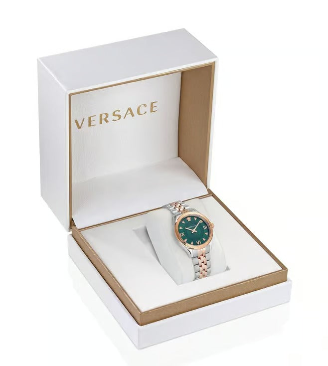 Versace Hellenyium Women's Quartz Green Dial Analog Stainless Steel Watch VE2S00422