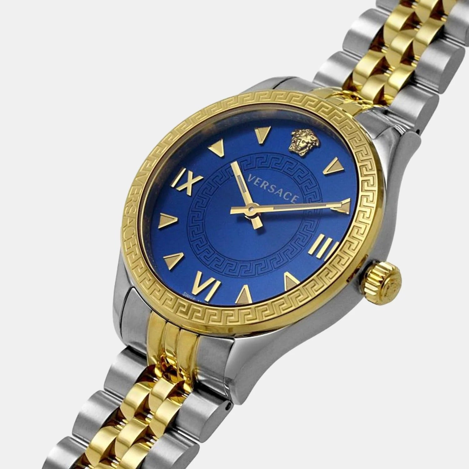 Versace Hellenyium Women's Quartz Blue Dial Analog Two-Tone Stainless Steel Watch VE2S00522