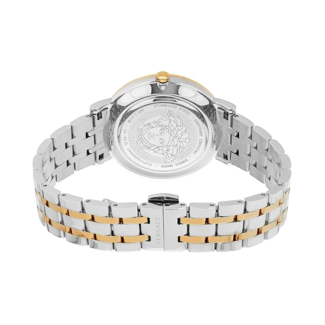 Versace V-Eternal Lady Silver Dual Tone Round Dial Analog Women Watch - VEJL01024