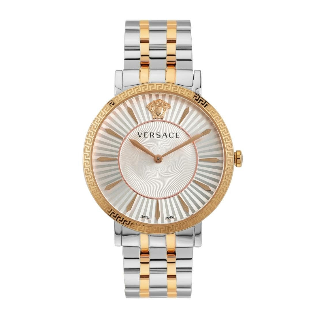 Versace V-Eternal Lady Silver Dual Tone Round Dial Analog Women Watch - VEJL01024