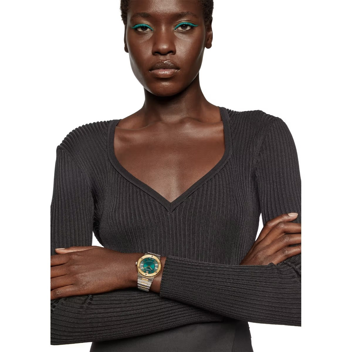 Versace Women's Quartz Green Dial Analog Stainless Steel Watch VEVH00720