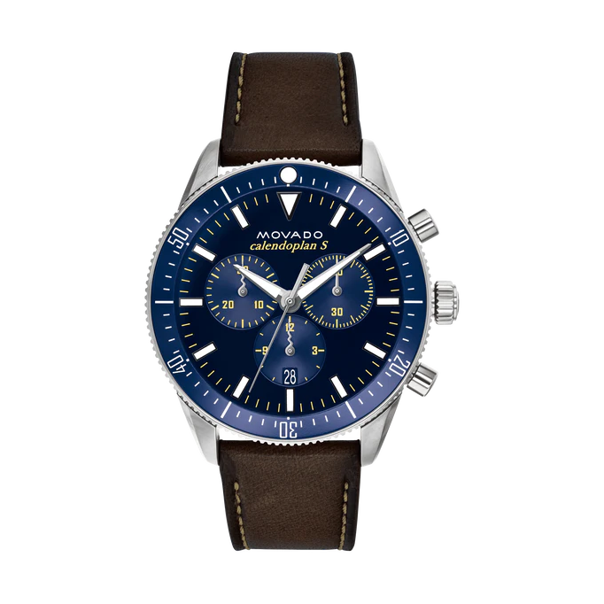 Movado Heritage Calendoplan Navy Blue Dial Men's Watch 3650061