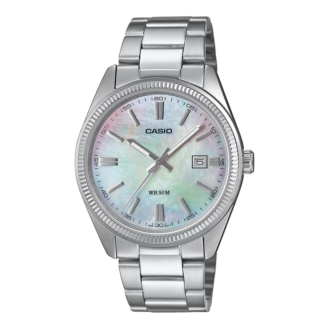 Casio Enticer Analog Mother of pearl Dial Stainless Steel Bracelet Men's Watch MTP-1302D-7AVDF