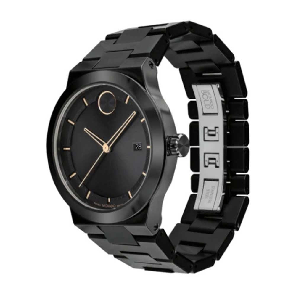 Movado Bold Fusion Quartz Black Dial Analog Stainless Steel Men's Watch 3600853