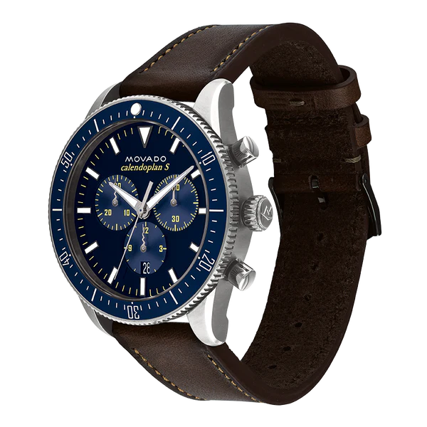 Movado Heritage Calendoplan Navy Blue Dial Men's Watch 3650061