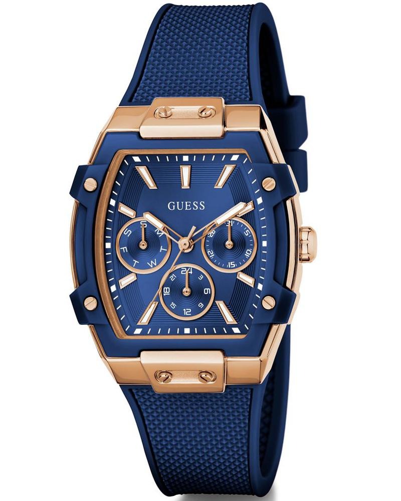 GUESS Phoenix Women Quartz Blue Dial Multi-Function Silicone Watch GW0945L4