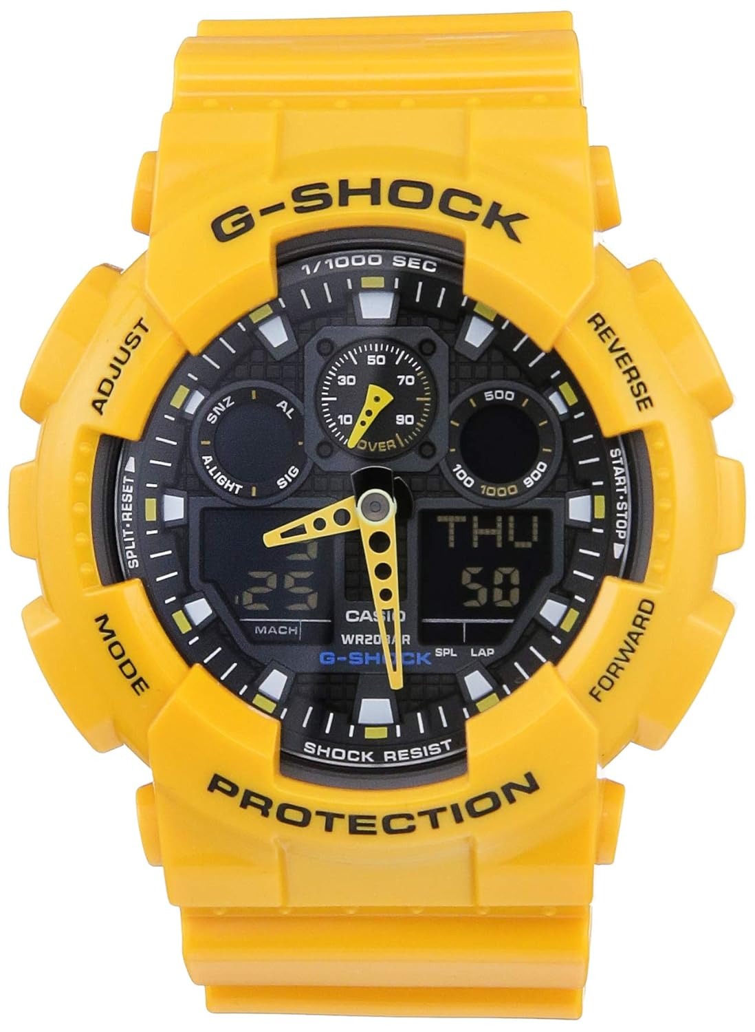 G-Shock Black Dial Resin Strap Analog-Digital Men's Watch GA-100A-9ADR