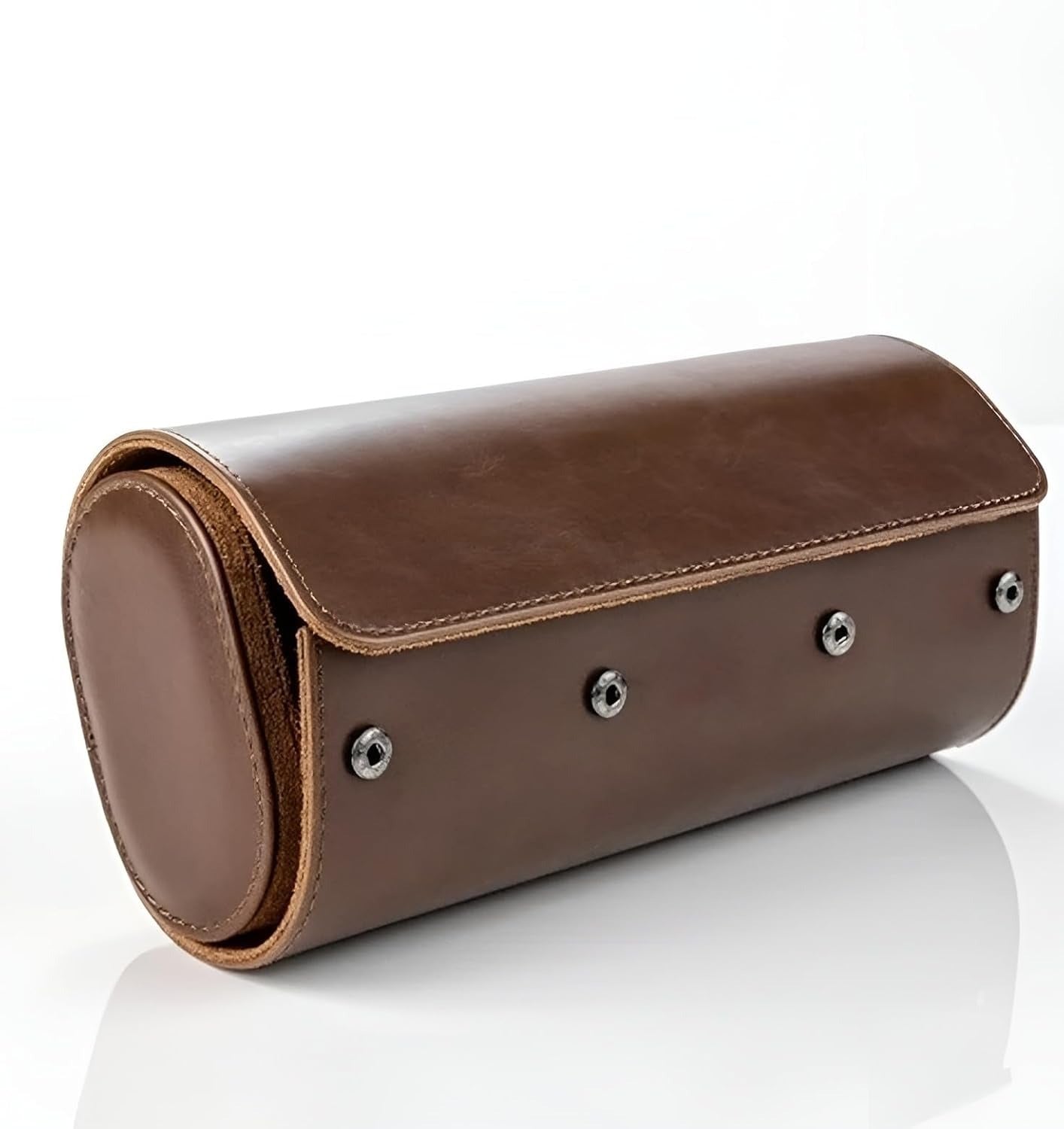 Luxury 3 Slot Leather Watch Roll Case – Premium Travel Watch Organizer for Men & Women – Brown