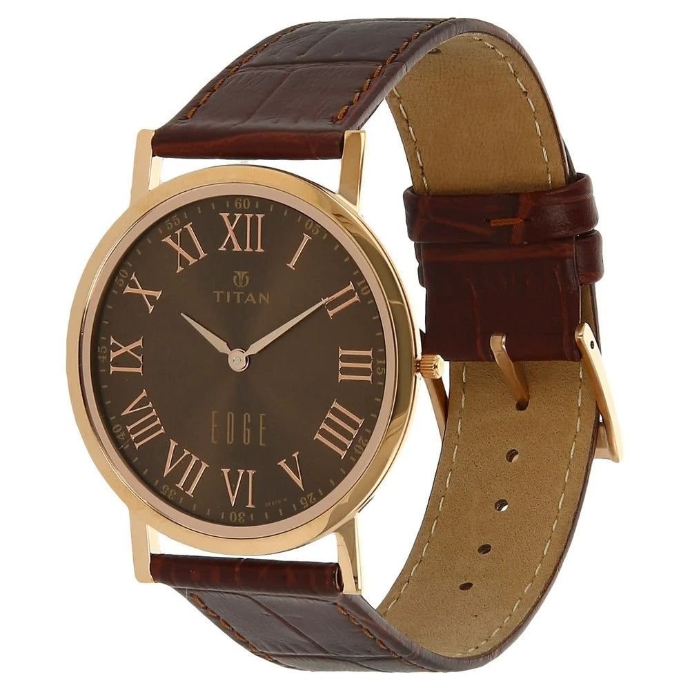 Titan Edge Brown Dial Men's Watch 1595WL03
