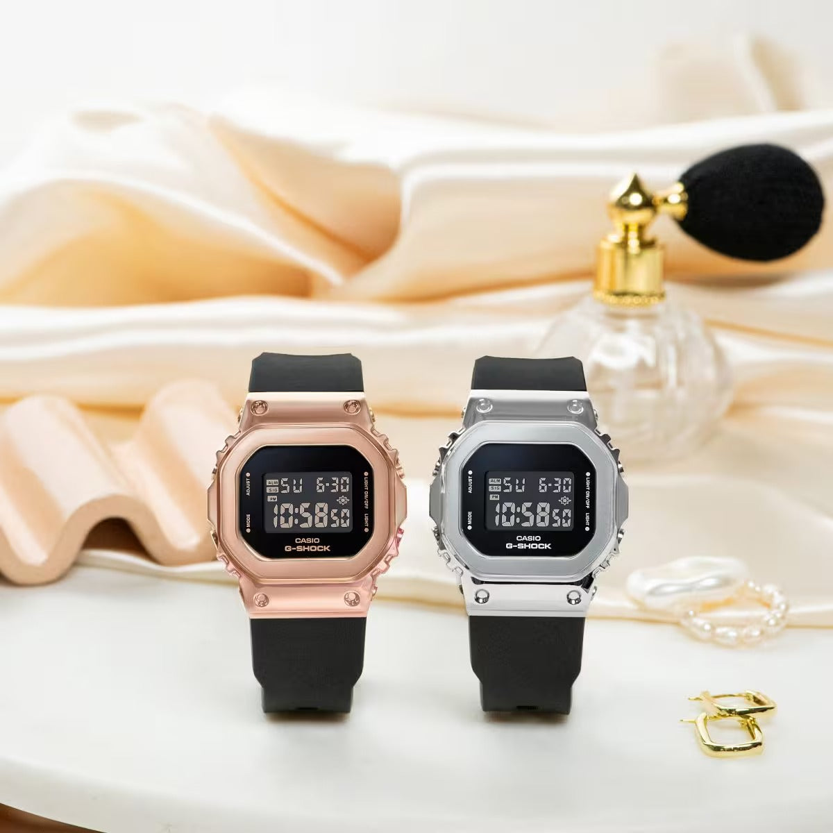 G-Shock GM-S5600PG-1DR Rose Gold Digital Dial Black Resin Strap Women's Watch G1070