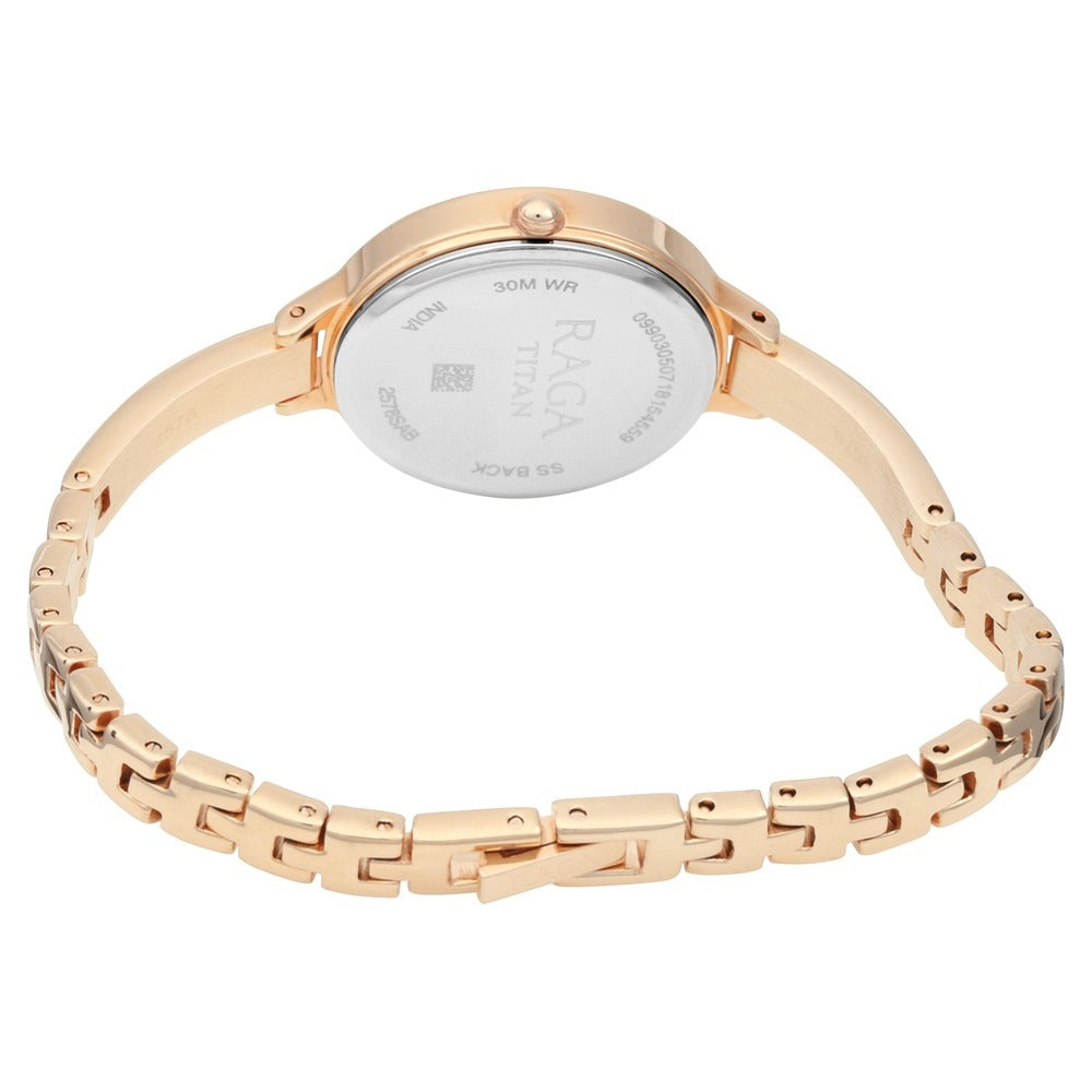 Titan Quartz Analog with Date Blue Dial Metal Strap Watch for Women - NP2578WM02