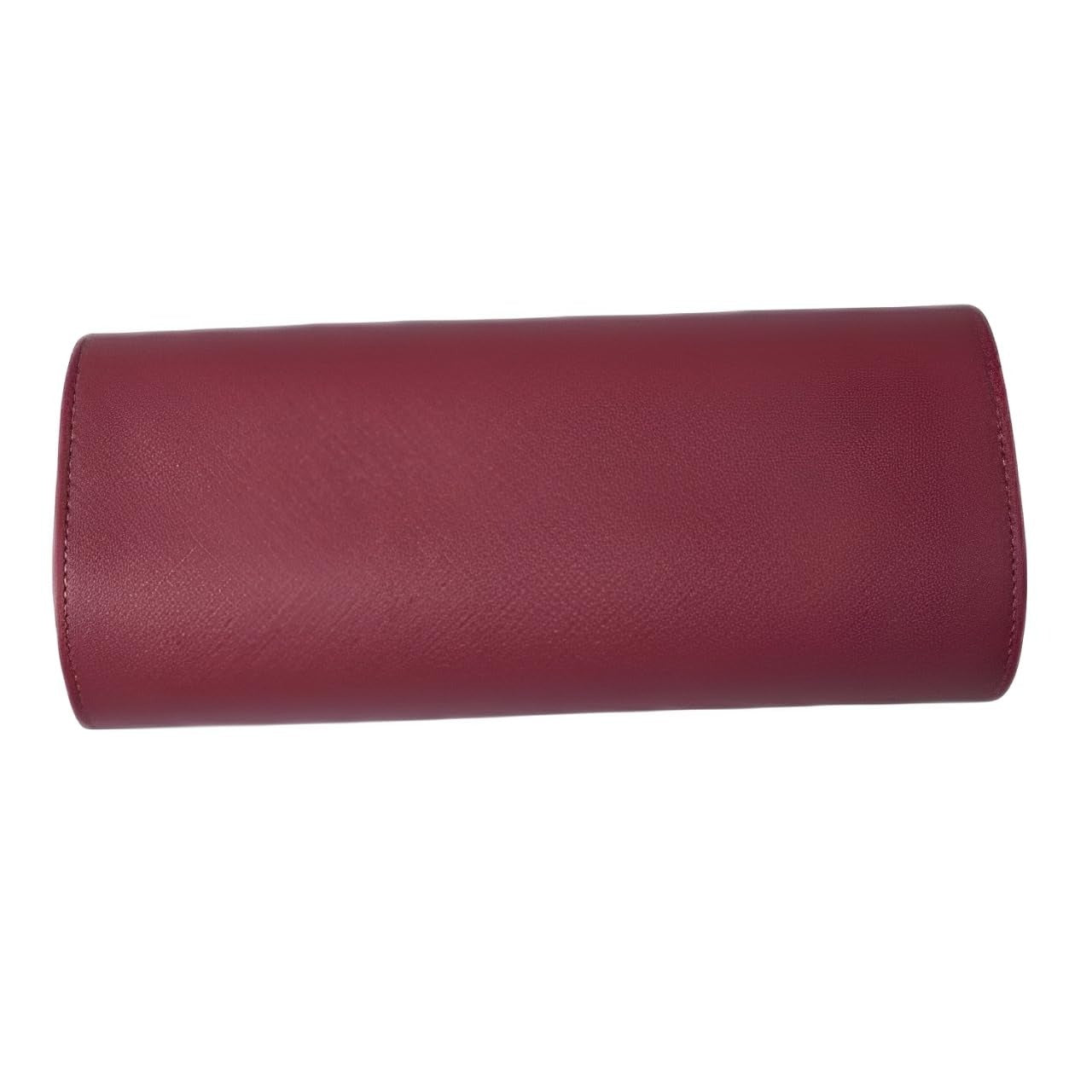 Luxury 3 Slot Leather Watch Roll Case – Premium Travel Watch Organizer for Men & Women – Cherry