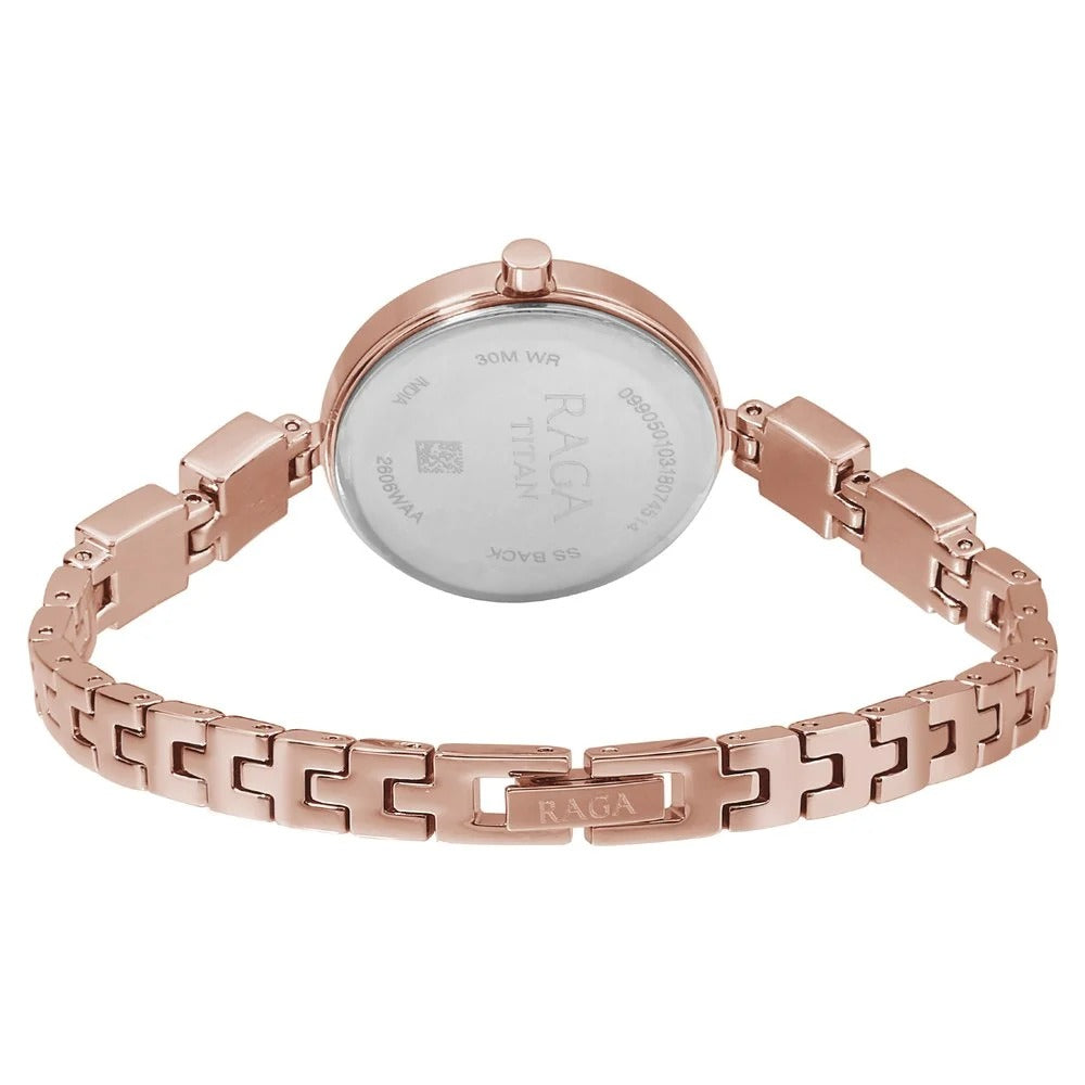 Raga Titan Raga Viva Rose Gold Dial Analog Metal Strap watch for Women - NU2606WM01