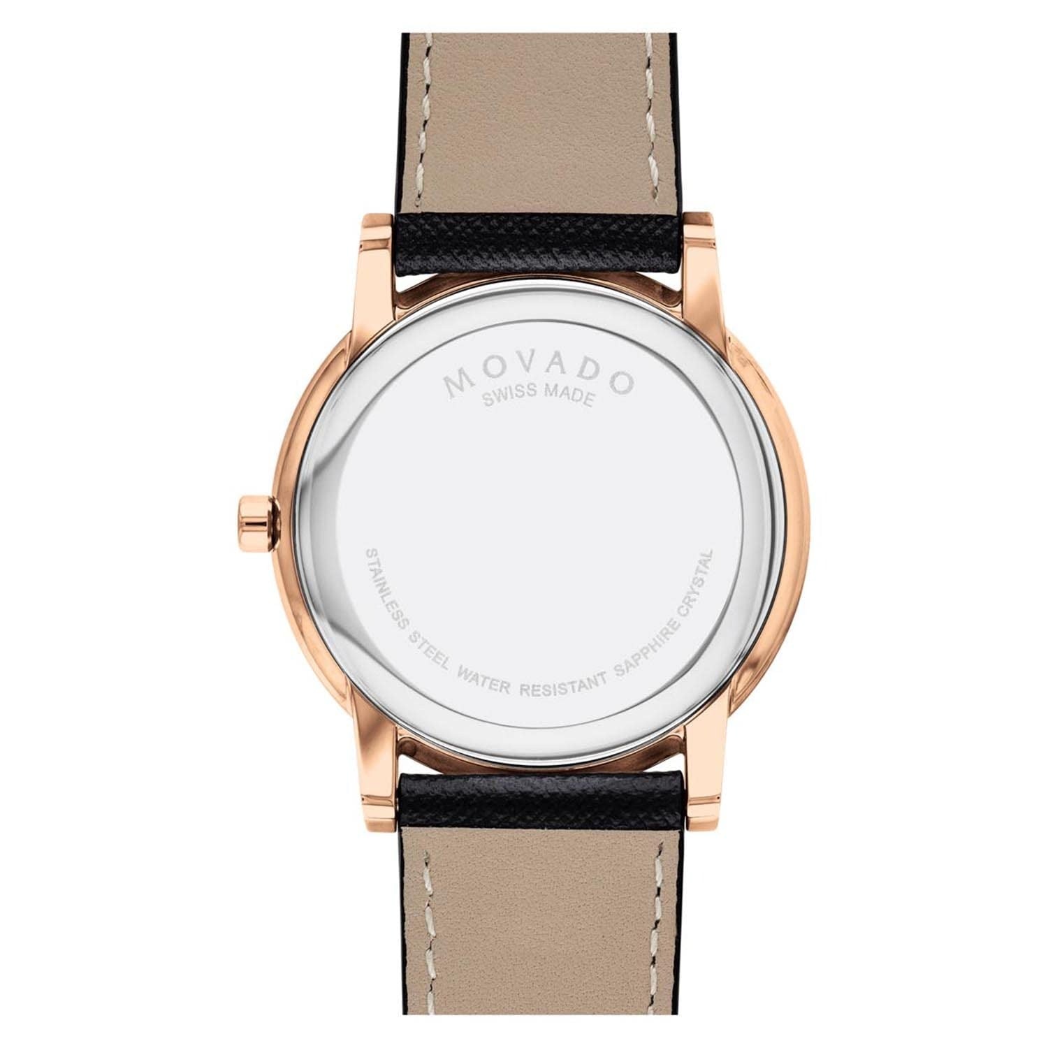 MOVADO Museum Quartz Blue Dial Analog Leather Men's Watch 607266