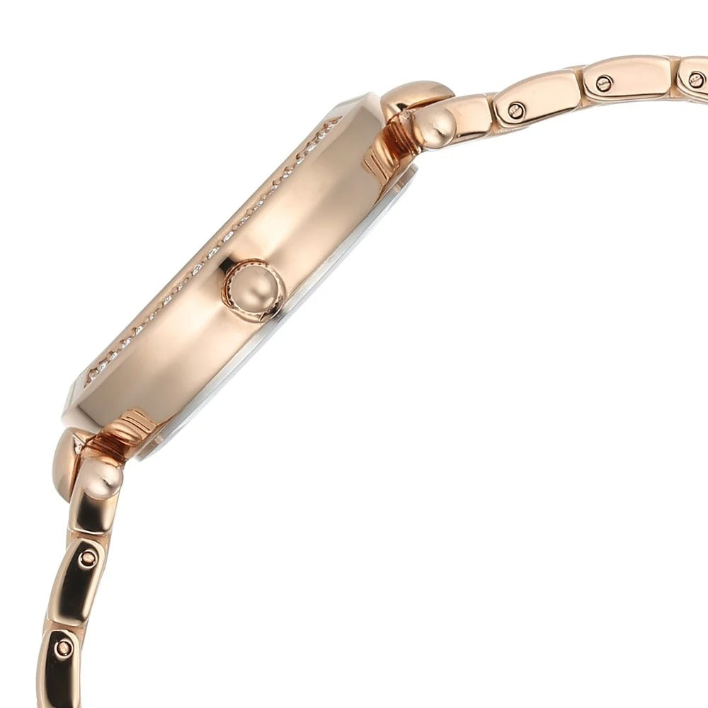 Titan Raga Showstopper Quartz Analog Blue Dial Rose Gold Metal Strap Watch For Women - NU95266WM01