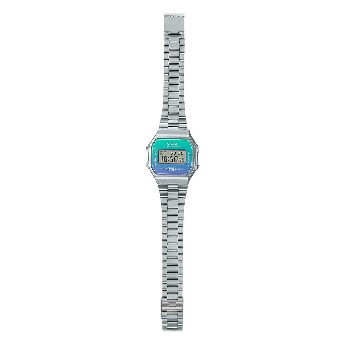 Casio Vintage Digital Multicolor Dial Stainless Steel Unisex Watch A168WER-2A