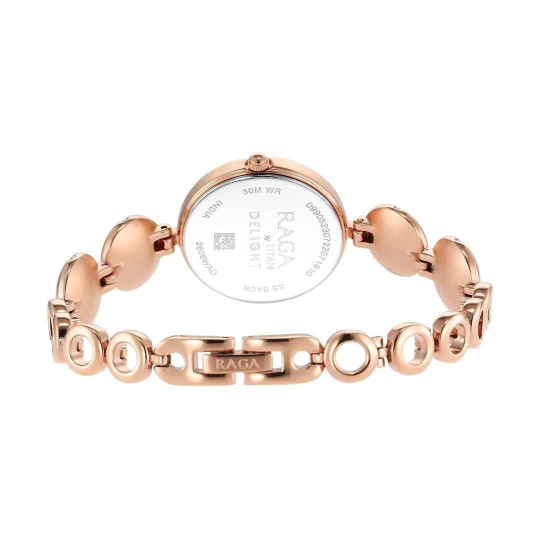 Titan Raga Delight Two Toned Dial Analog Metal Strap Watch for Women - NU2606KM01