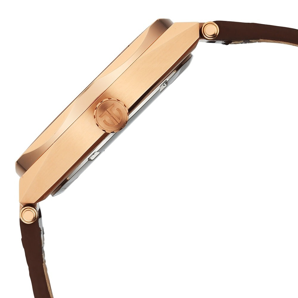 Titan Contour Analog with Small Second and White Dial Brown Leather Strap Watch for Men - NU90210WL01