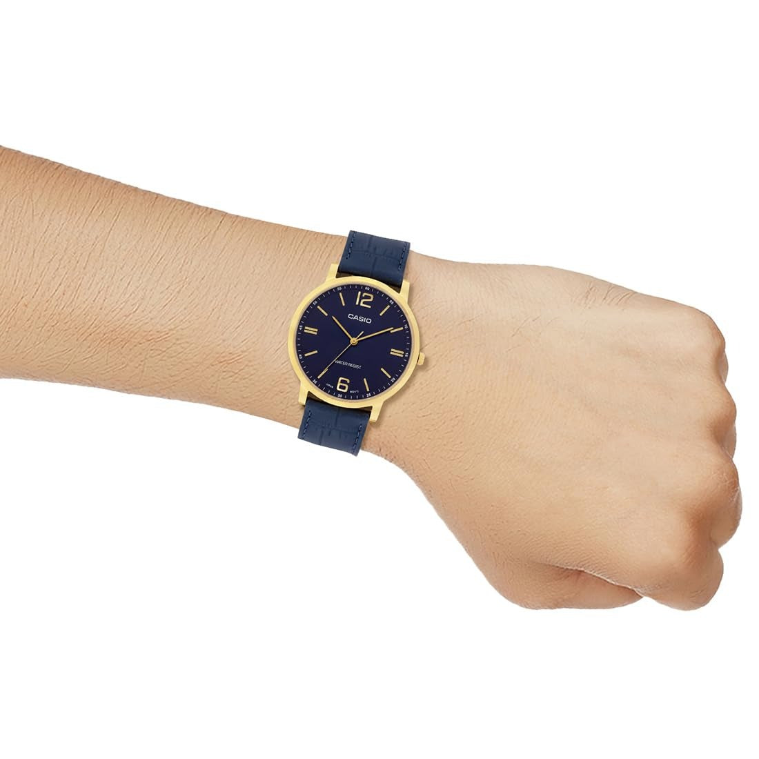 Casio Enticer Blue Dial Stainless Steel Bracelet Analog Watch MTP-SN5YGL-2A