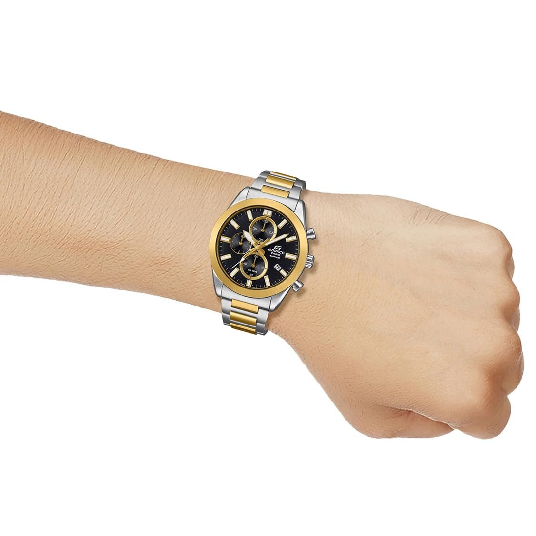 Casio Edifice Black Gold Dial Stainless Steel Analog-Digital Men's Watch EFB-710SG-1AVUDF