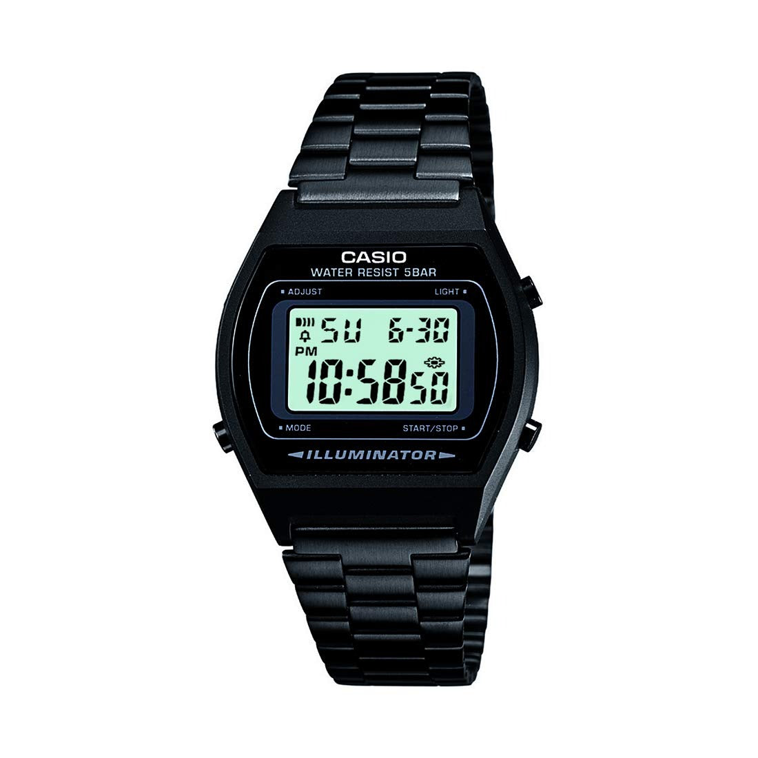 Casio Vintage Digital Black Dial Stainless Steel Unisex Watch B640WB-1ADF