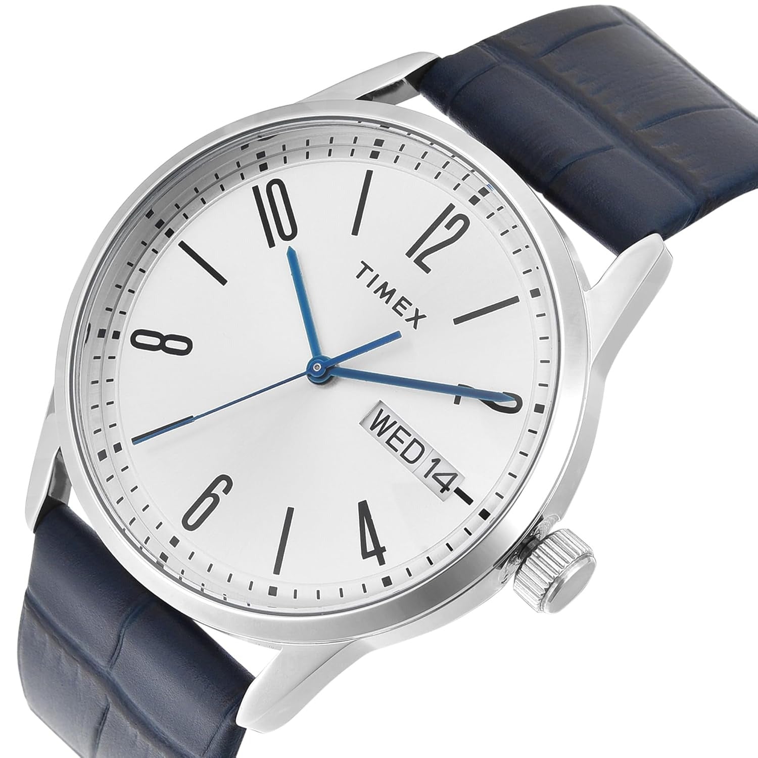 Timex Fashion Men Quartz Silver Dial Analog Leather Watch TWEG25506