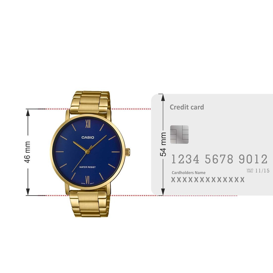 Casio Enticer Analog Blue Dial Gold Stainless Steel Strap Men's Watch MTP-VT01G-2BVDF