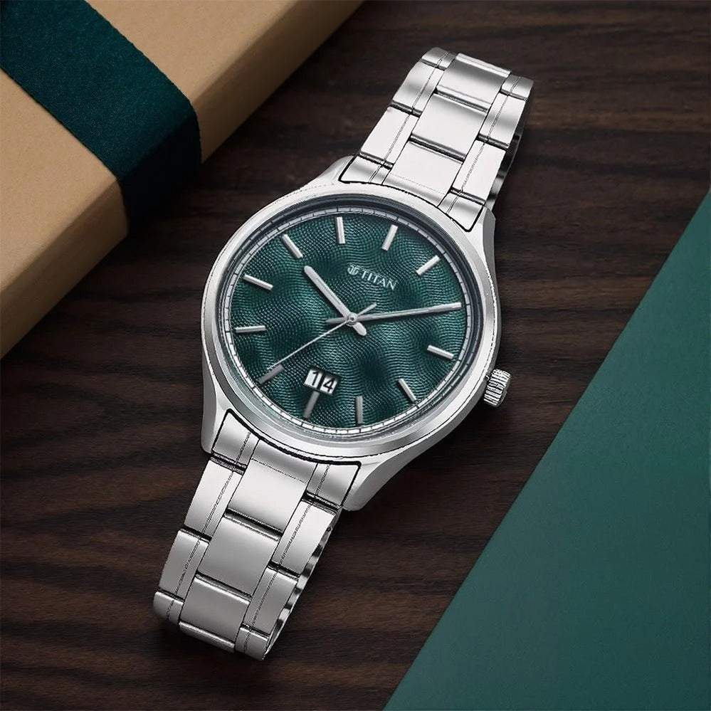 Titan Palette of Time Green Dial Men's Watch NT10033SM03