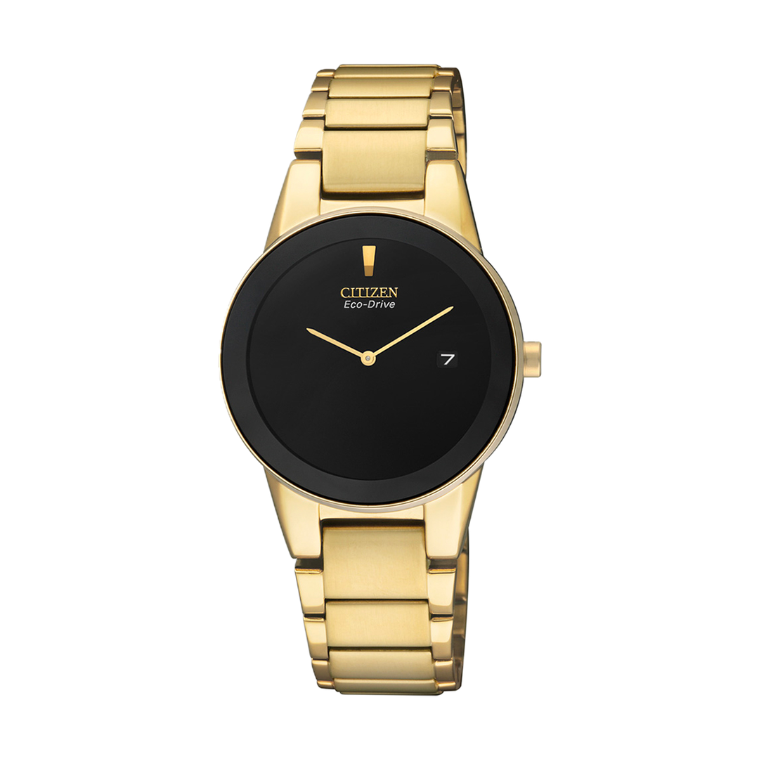 Citizen Axiom Women Eco-Drive Black Dial Analog Stainless Steel Watch GA1052-55E