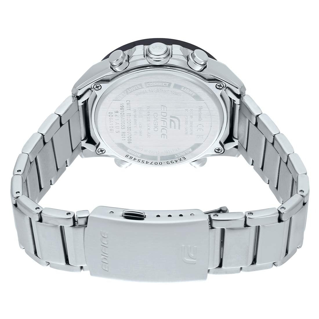 Casio Edifice Black & Red Dial Stainless Steel Bluetooth Analog-Digital Men's Watch ECB-900DB-1ADR