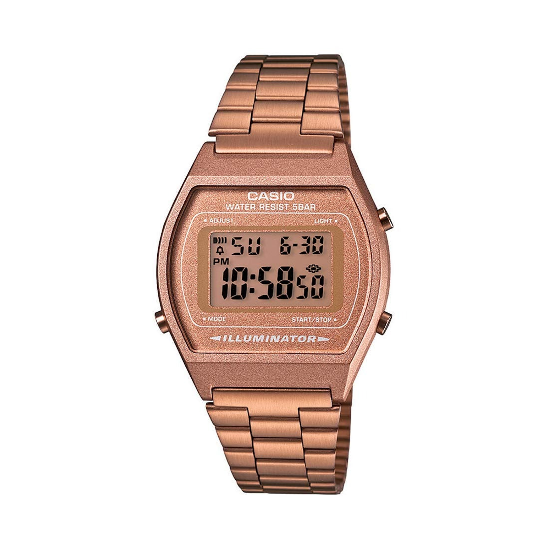 Casio Vintage Digital Rose Gold Dial Stainless Steel Women's Watch B640WC-5ADF