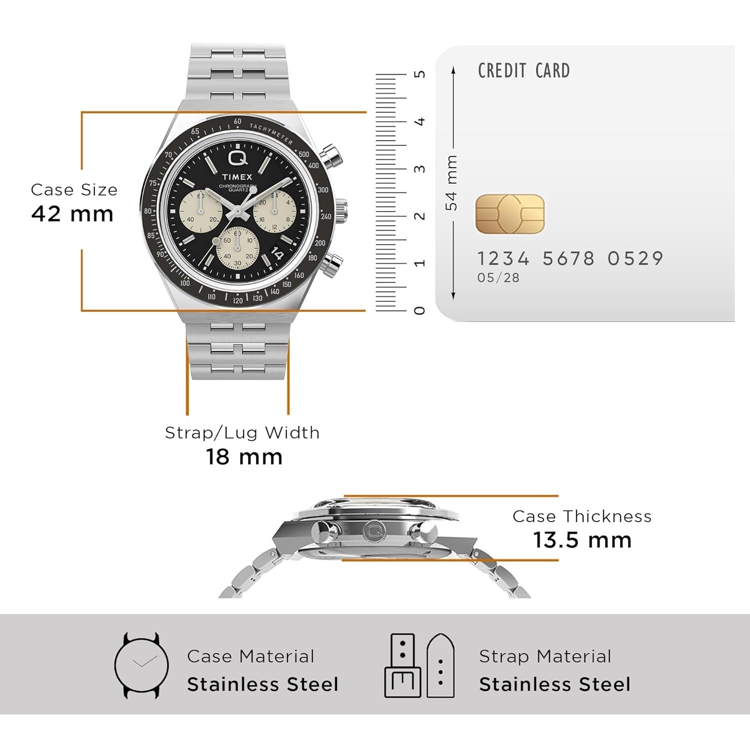 Timex Q Timex Black Dial Chronograph Tachymeter Men's Watch TWEG26402