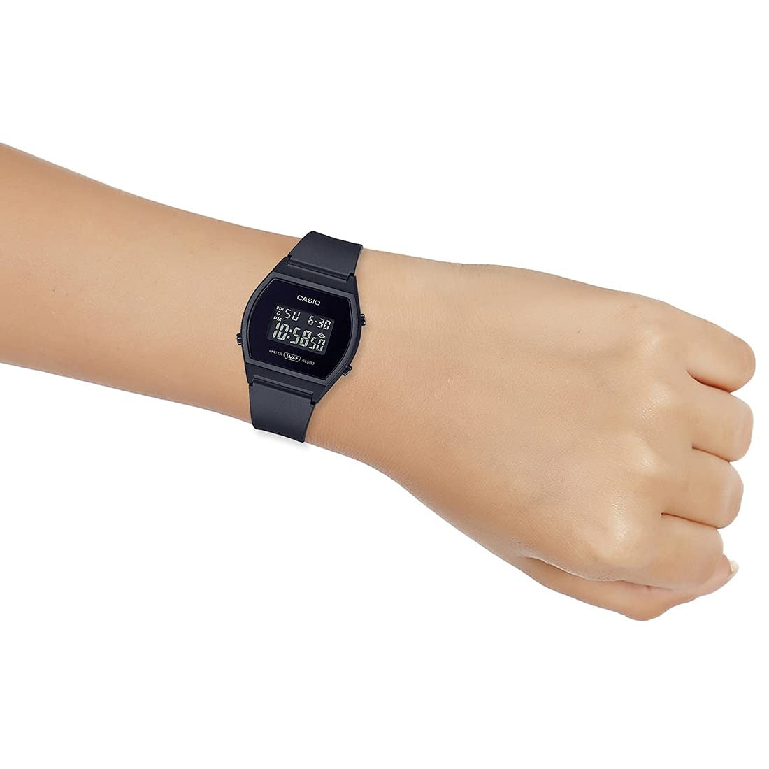 Casio Digital Black Dial Black Resin Strap Unisex Watch LW-204-1B