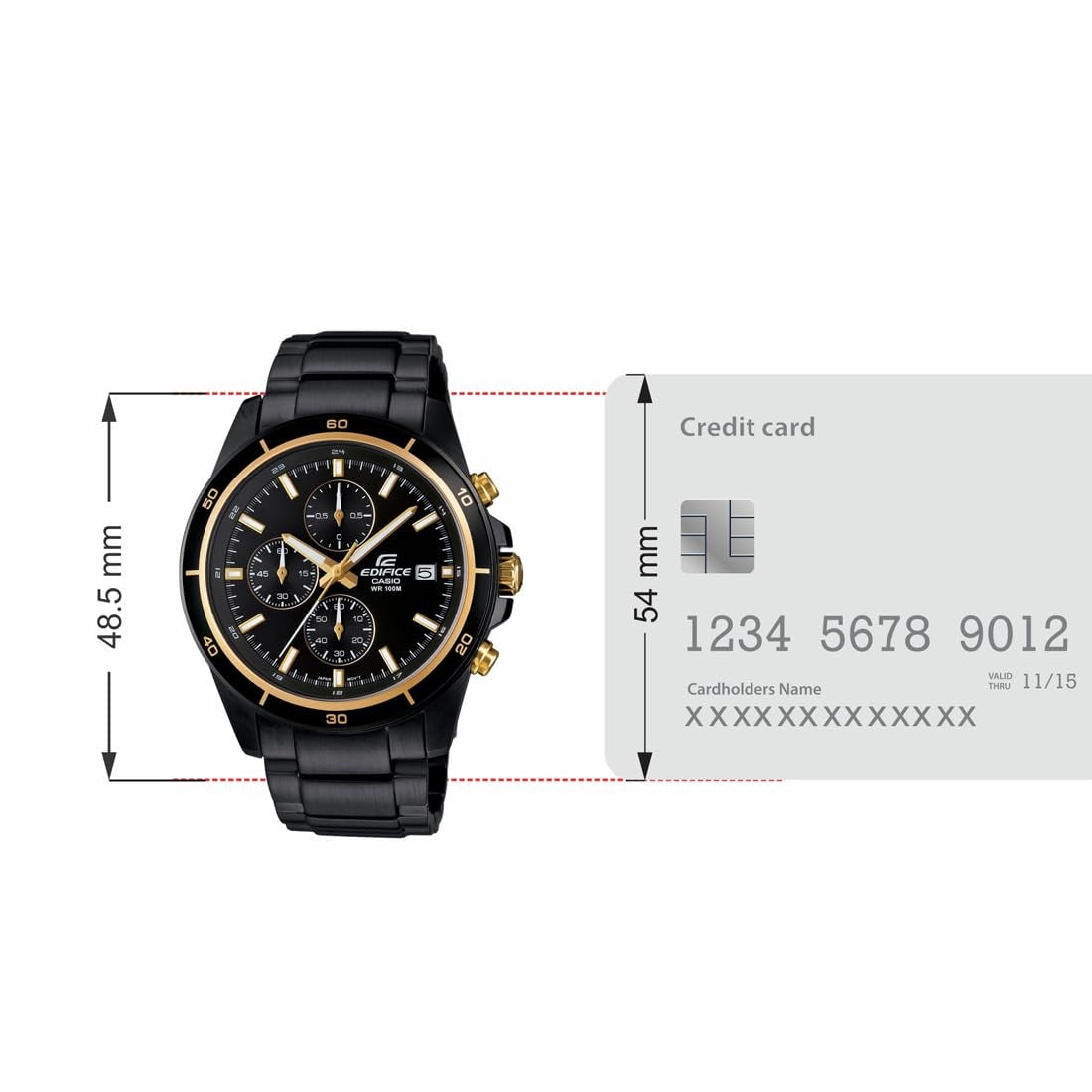 Casio Edifice Black Dial Stainless Steel Chronograph Men's Watch EFR-526BK-1A9VUDF