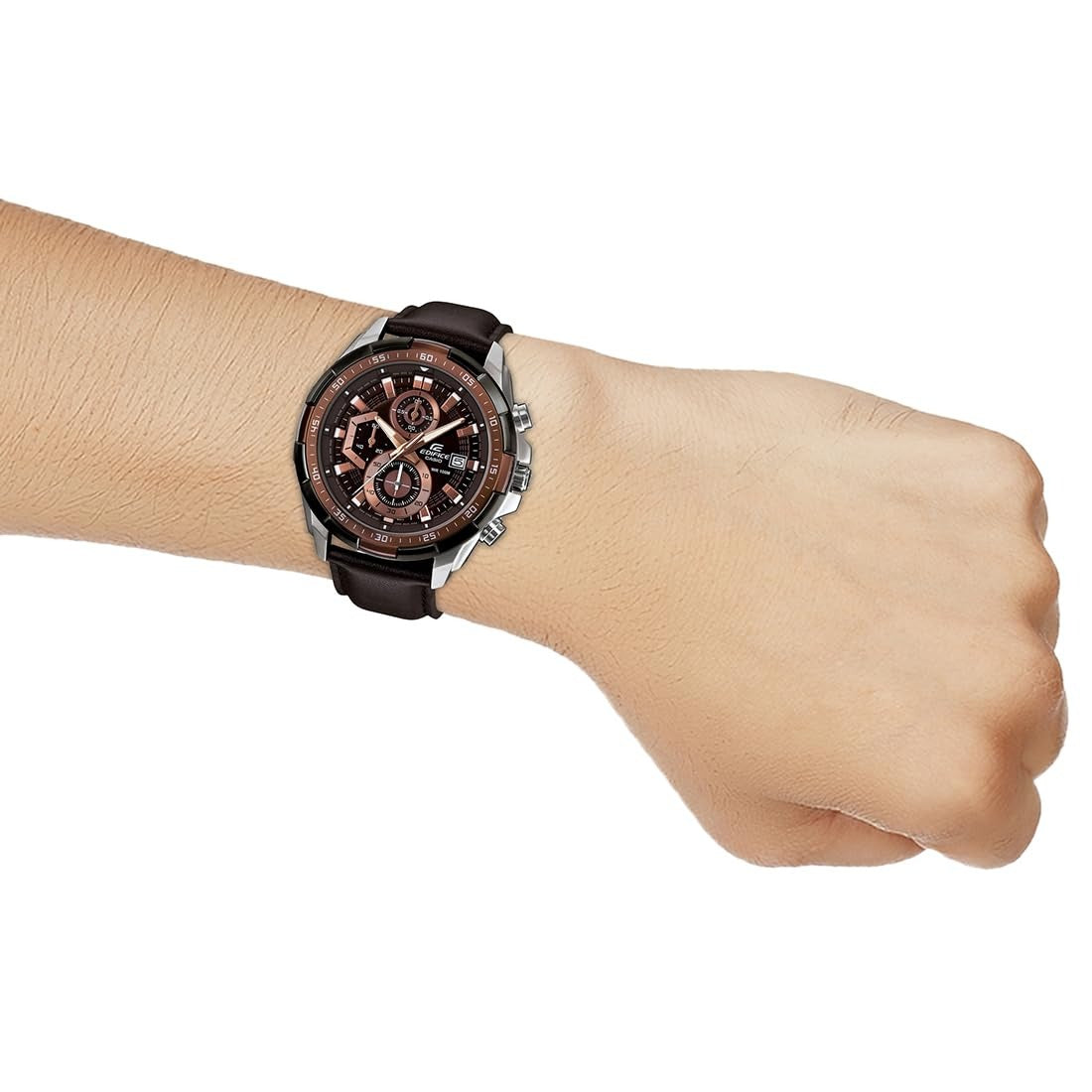 Casio Edifice Brown Dial Leather Strap Chronograph Men's Watch EFR-539L-5AVUDF