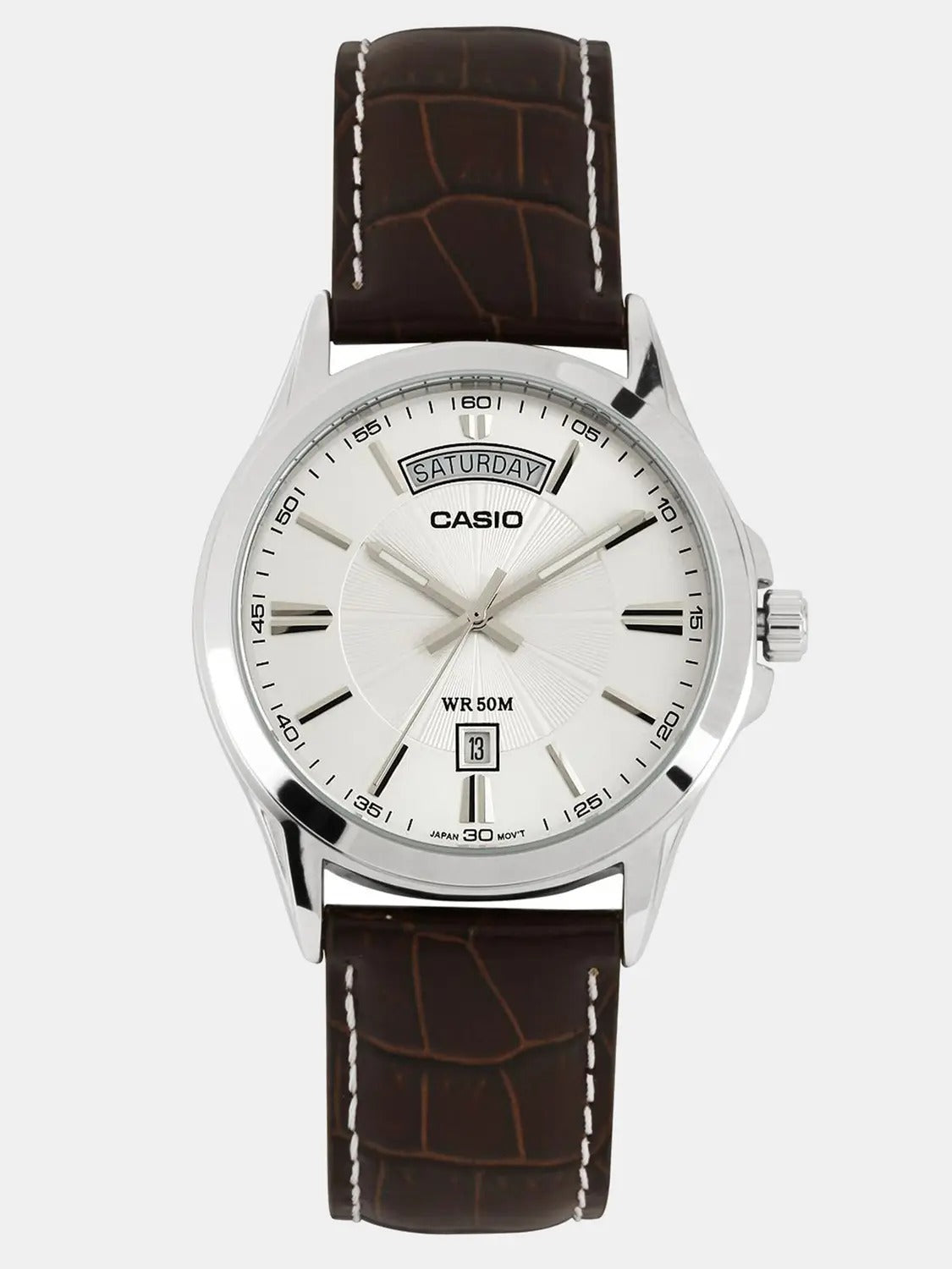 Casio Enticer Black Dial Stainless Steel Resin Strap Analog Watch MTP-845 2AVDF