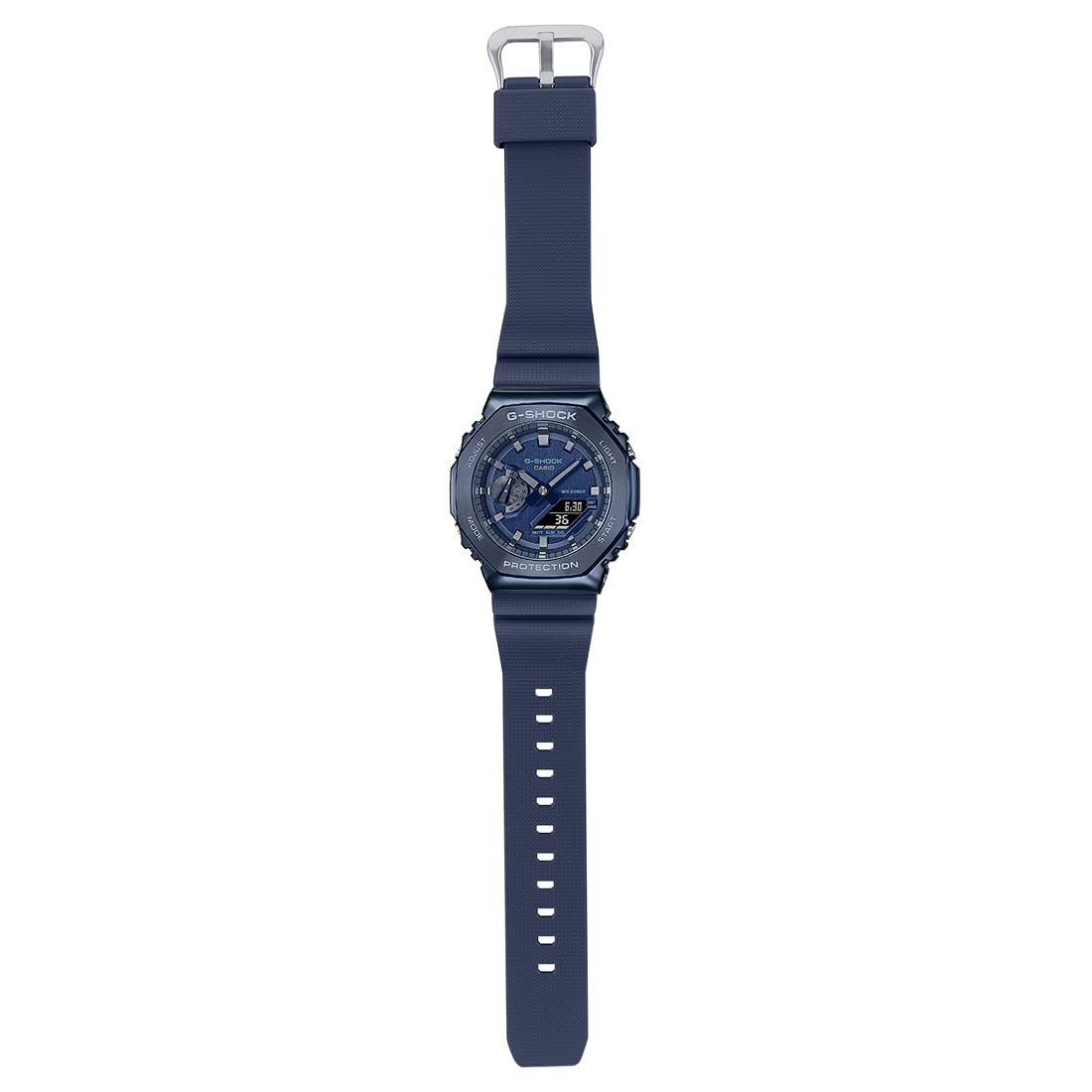 G-Shock Analog-Digital Blue Metal Dial Navy Blue Resin Strap Men's Watch GM-2100N-2ADR